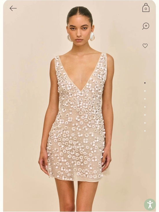 cult gaia Dresses & Skirts - cult gaia Nude Floral Sequin V-Neck Mini Dress